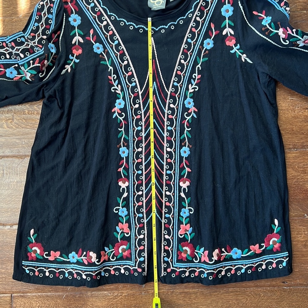 Anthropologie Black Embellished Long Sleeve Blouse - Picture 8 of 11